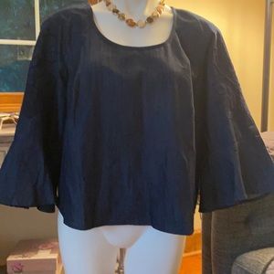 Eloquii Denim Embroidered Top